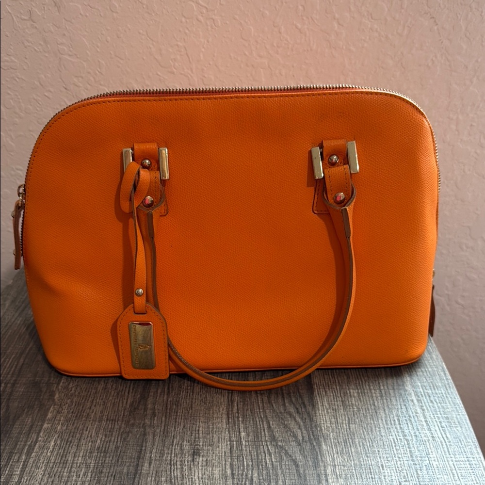 Baronetta Franchetti Orange Leather Handbag preowned